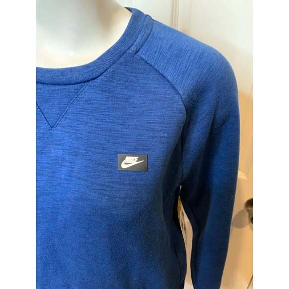 Nike Blue Crew Neck Sweatshirt W/ Front Pocket Pouch, Size Small - Picture 2 of 6